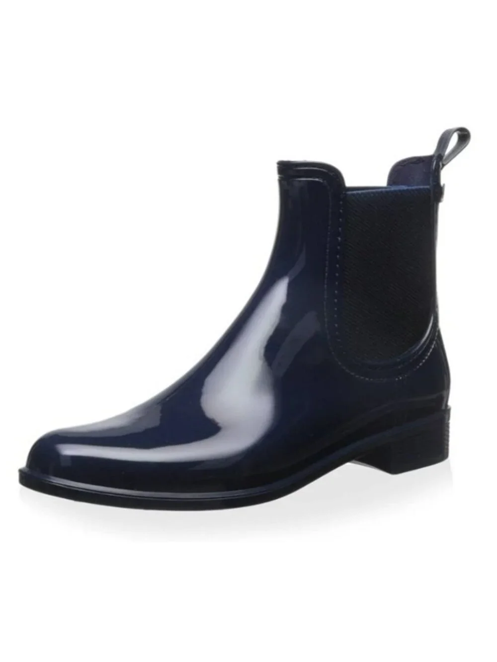 Igor Made In Spain Shiny Urban PVC Ankle Rain Boots Navy Blue Women's Size 6.5